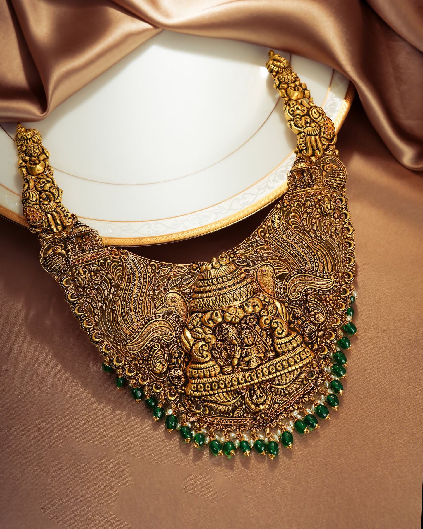 22KT Gold Nakshi Temple Haram with Goddess