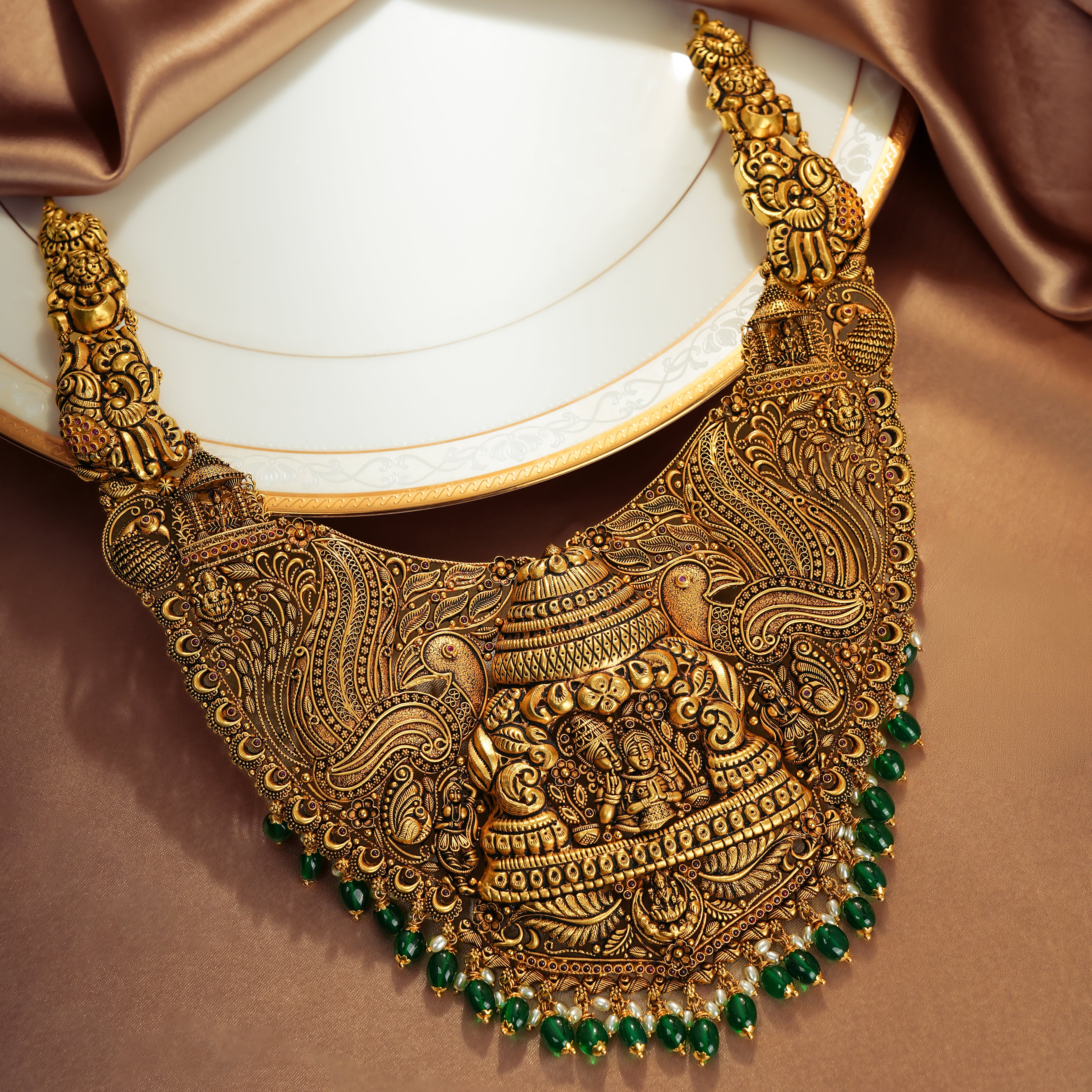 22KT Gold Nakshi Temple Haram with Goddess