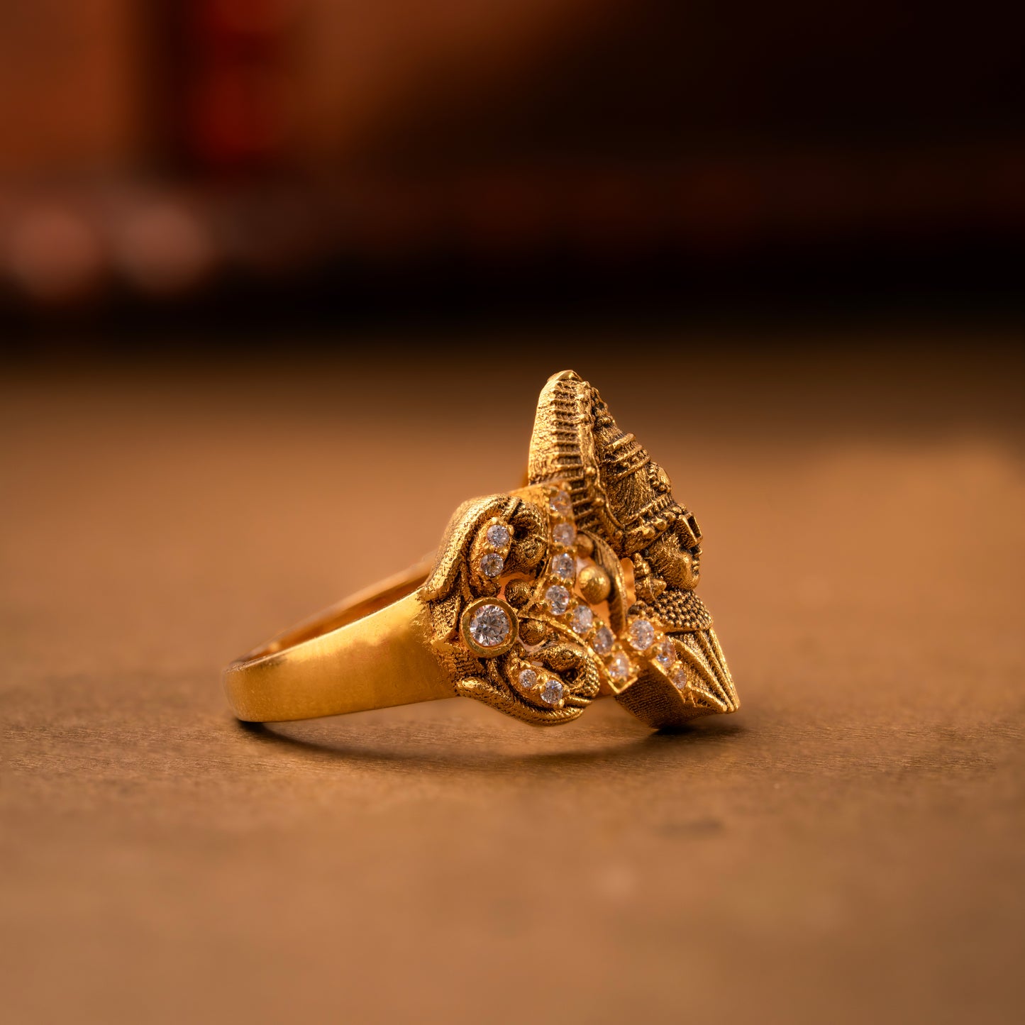 22KT Gold Balaji Gents Temple Casting Ring for Men