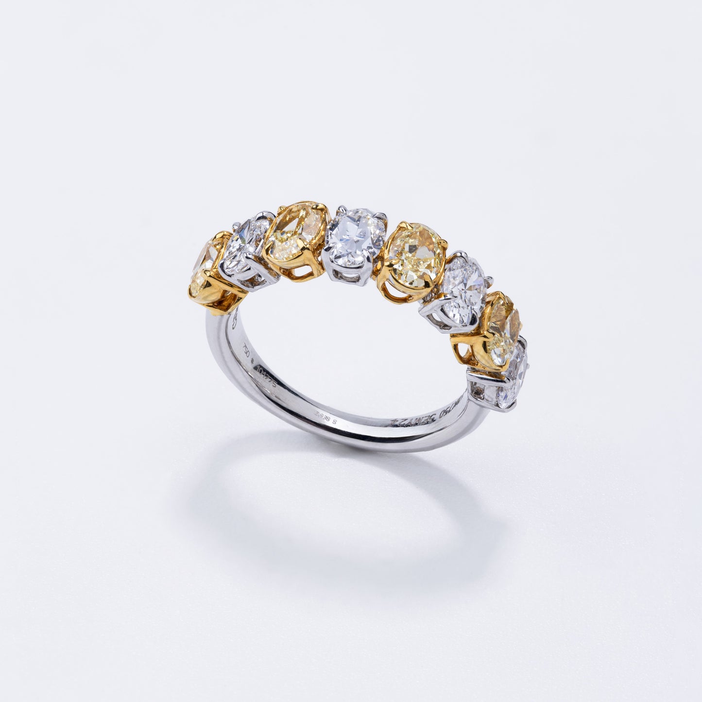 18KT Dual Tone Diamond Half Eternity Ring for Women
