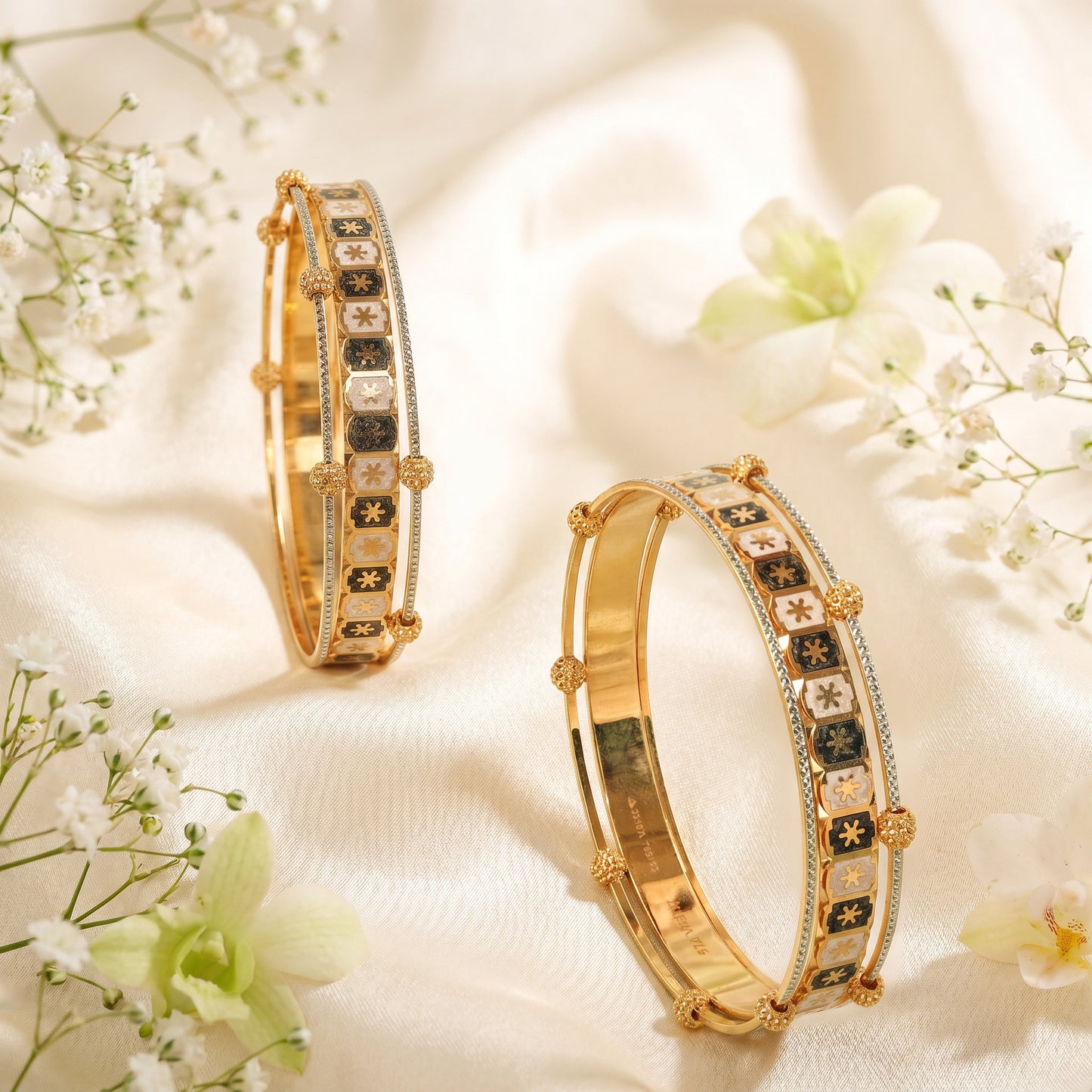 22 KT Gold Designer Bangles for Women