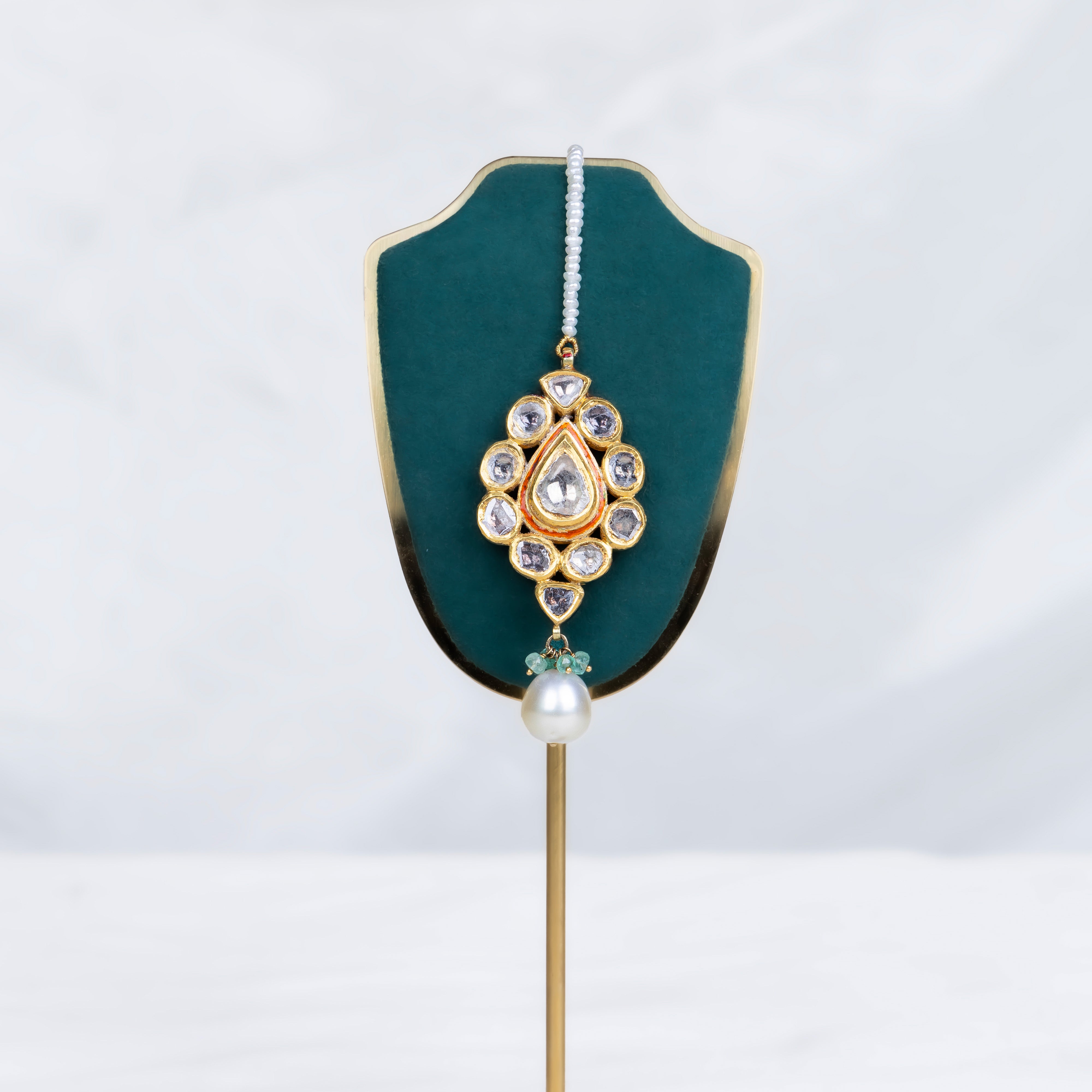 Jadau Uncut Diamond 24KT Gold Bridal Tikka