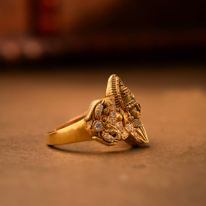 22KT Gold Balaji Gents Temple Casting Ring for Men