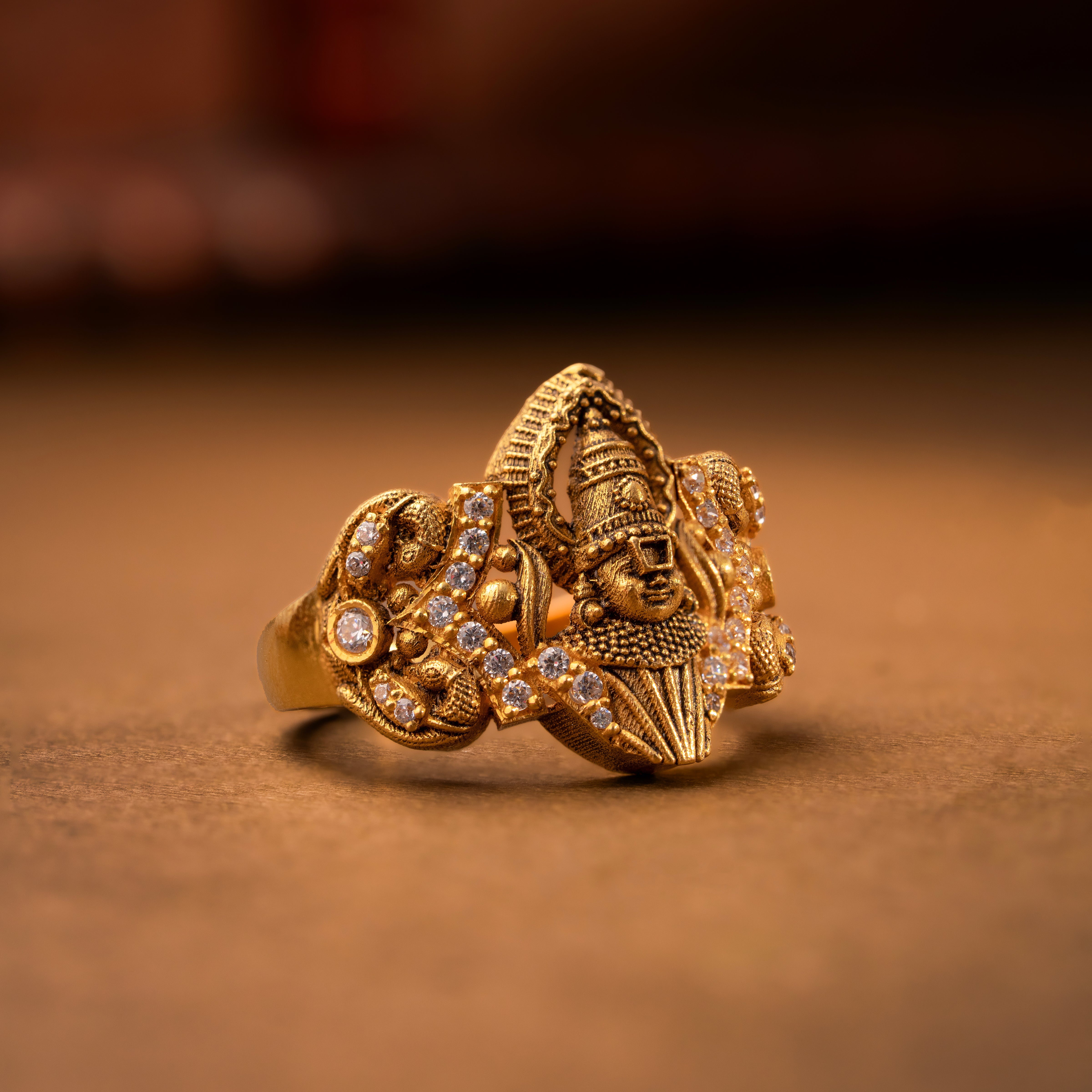 22KT Gold Balaji Gents Temple Casting Ring for Men
