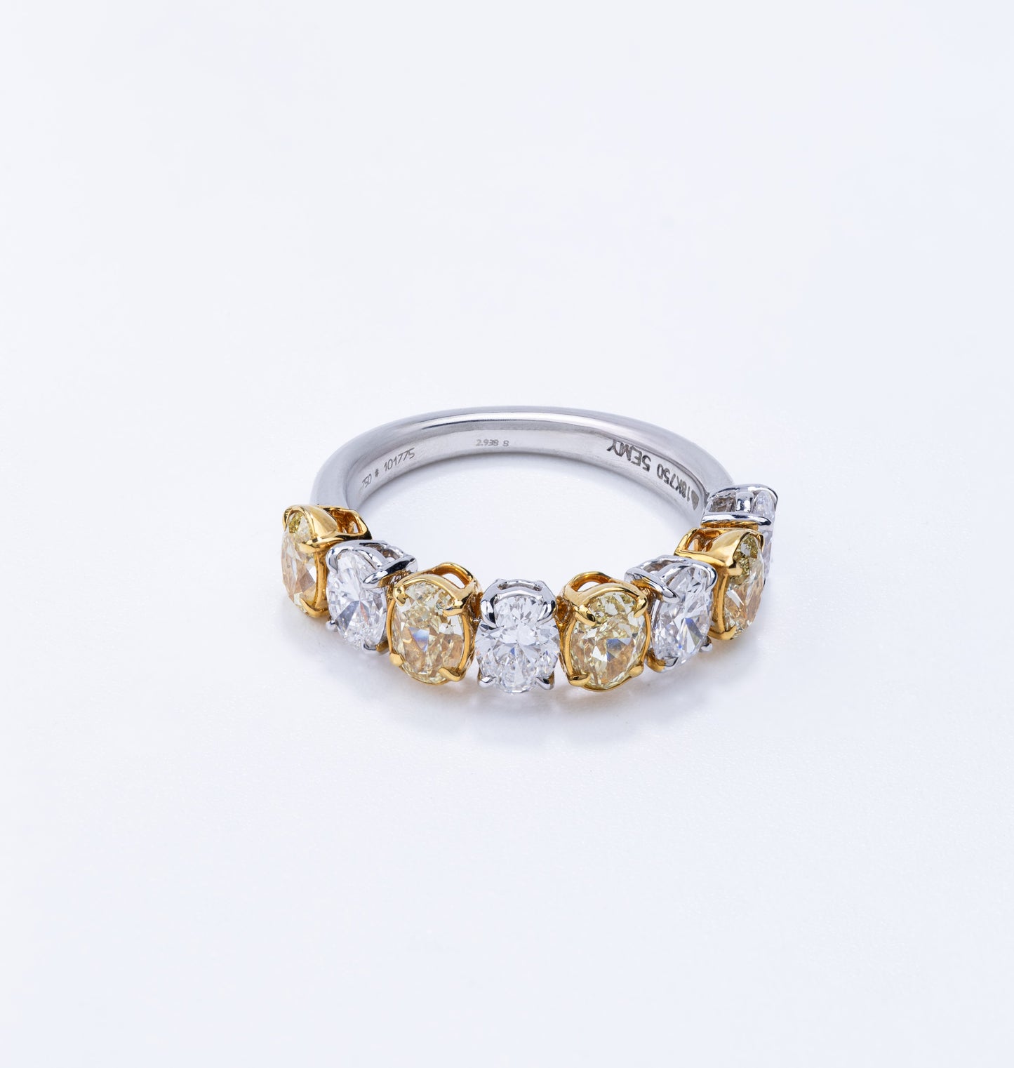 18KT Dual Tone Diamond Half Eternity Ring for Women